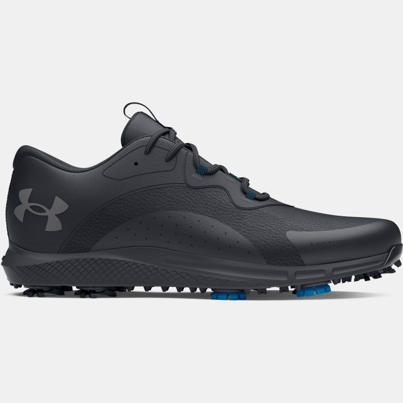 Men's  Under Armour  Charged Draw 2 Wide Golf Shoes Black / Black / Titan Gray 10.5